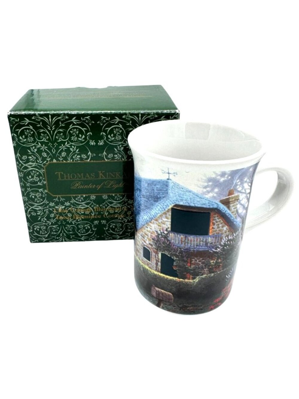 Thomas Kinkade Coffee Cup Mug w/ Box 'Lilac Cottage' 2004 - 9oz Ceramic 4"H